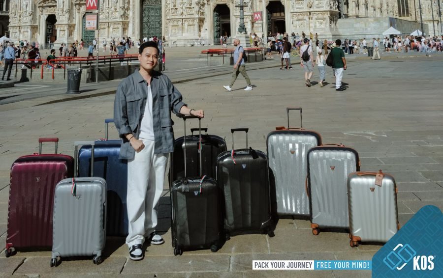 Vali Roncato Made In Italy được Quang Vinh yêu thích sử dụng cho những chuyến đi